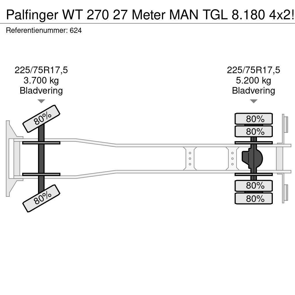 Palfinger WT 270 27 Meter MAN TGL 8.180 4x2! Teherautóra szerelt emelők és állványok