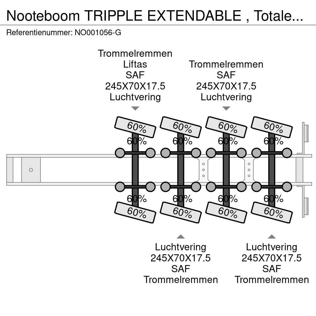 Nooteboom TRIPPLE EXTENDABLE , Totale 47,95 M 4 AXEL STEERIN Mélybölcsős félpótkocsik