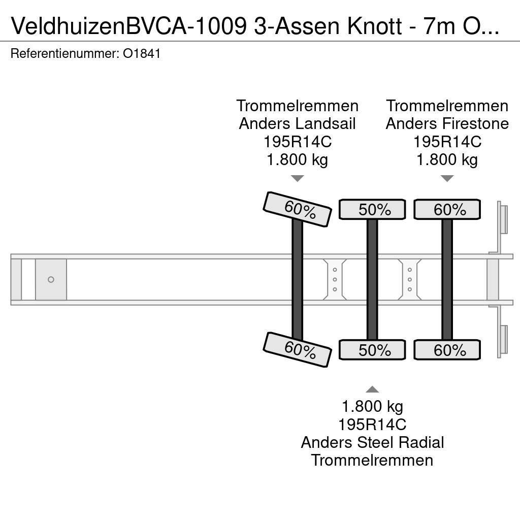 Veldhuizen BVCA-1009 3-Assen Knott - 7m Open Laadbak - Gegalv Platós / Ponyvás félpótkocsik