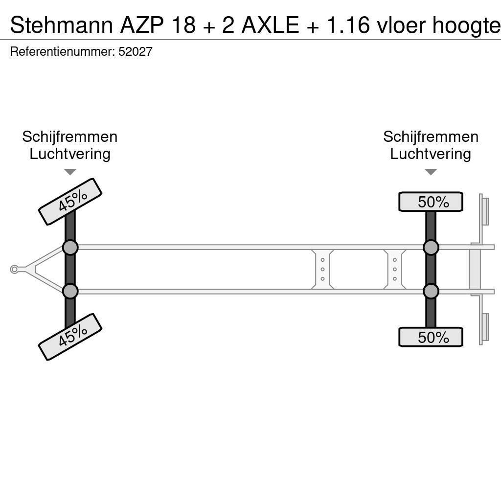 Stehmann AZP 18 + 2 AXLE + 1.16 vloer hoogte Ponyvás pótkocsik
