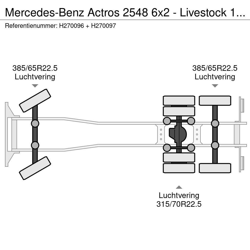 Mercedes-Benz Actros 2548 6x2 - Livestock 1 deck - Truck + Trail Állatszállító teherautók