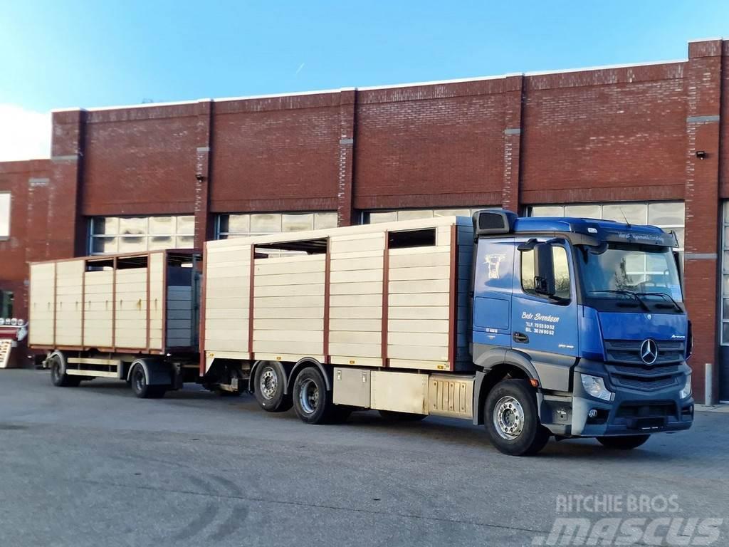 Mercedes-Benz Actros 2548 6x2 - Livestock 1 deck - Truck + Trail Állatszállító teherautók