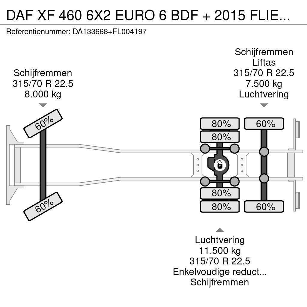 DAF XF 460 6X2 EURO 6 BDF + 2015 FLIEGL 2 AXLE Multifunkciós teherautók