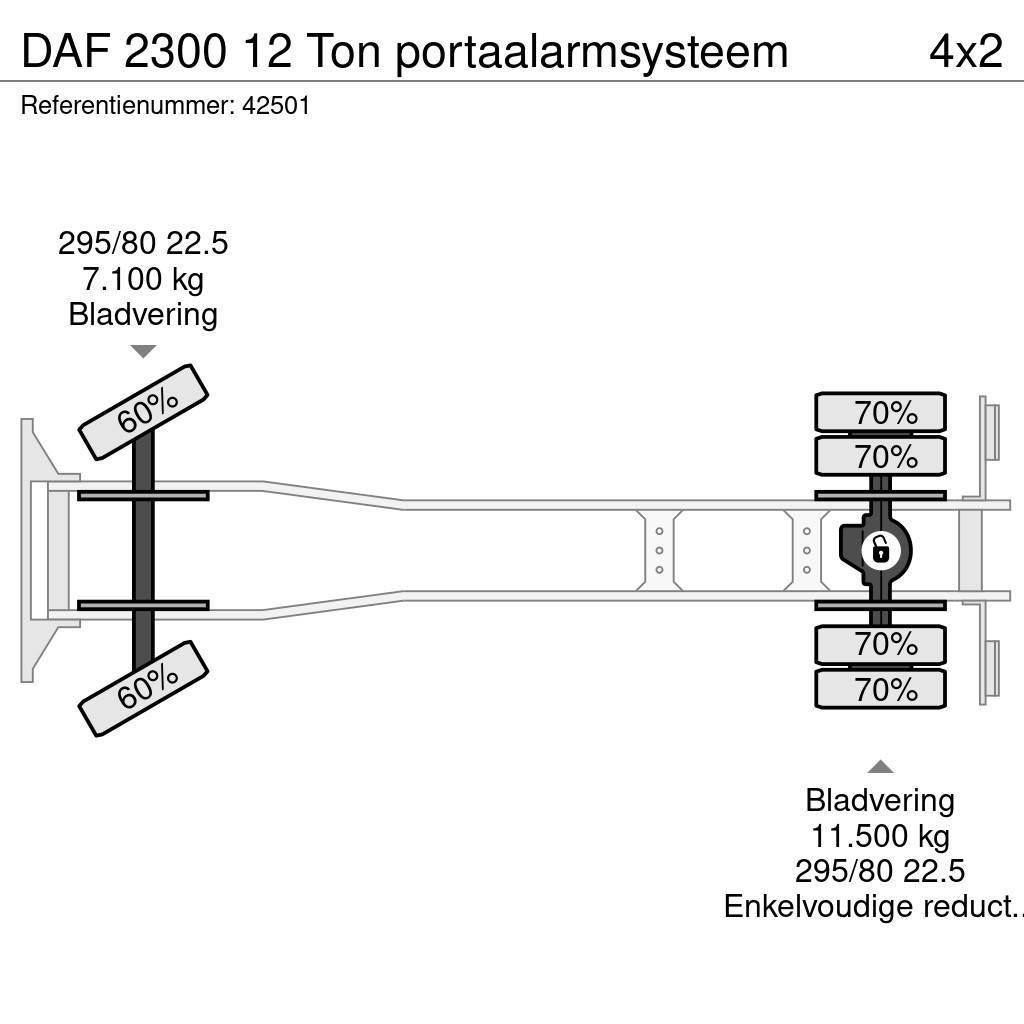 DAF 2300 12 Ton portaalarmsysteem Hidraulikus konténerszállító