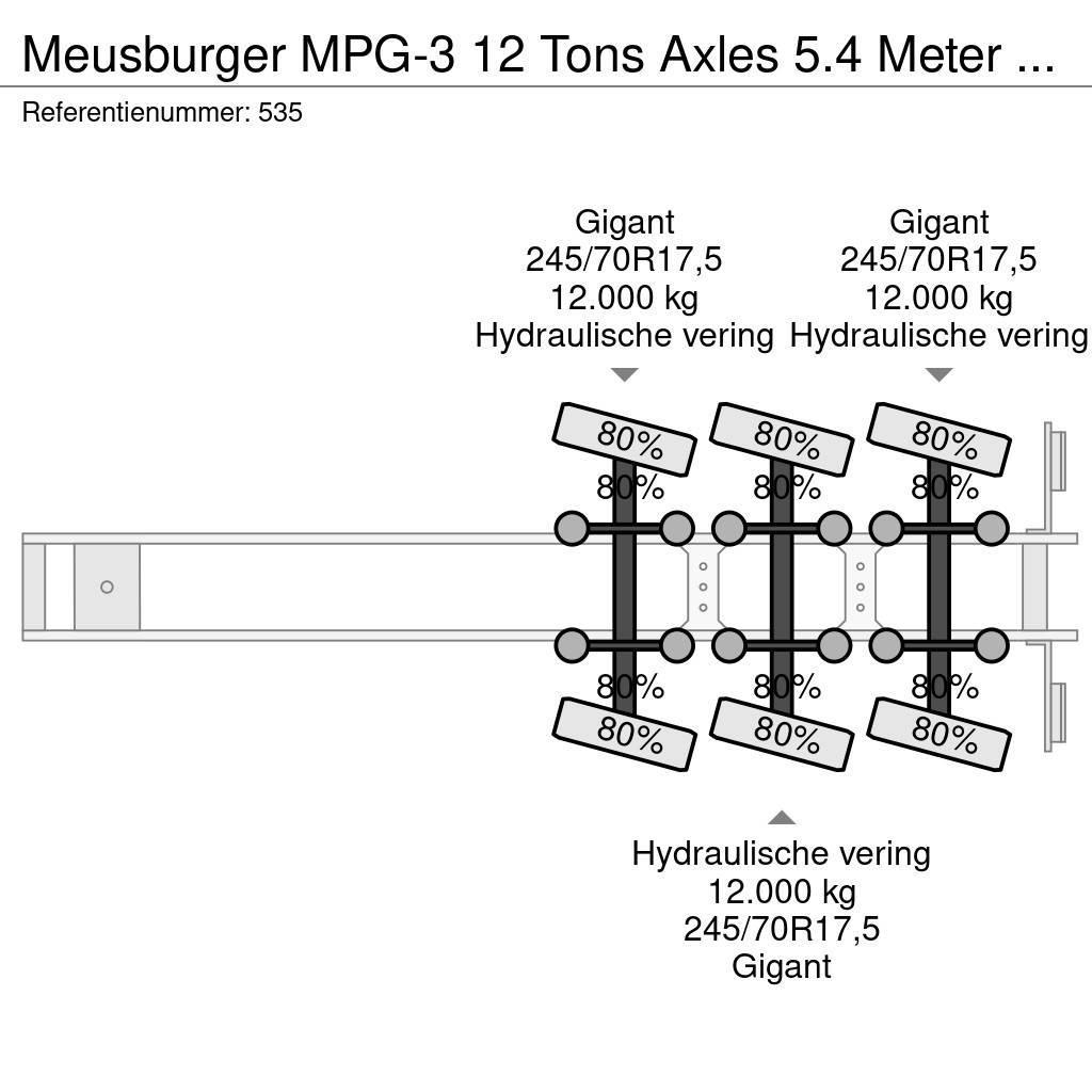 Meusburger MPG-3 12 Tons Axles 5.4 Meter extand. 4 Meter Exte Elhúzható ponyvás félpótkocsik