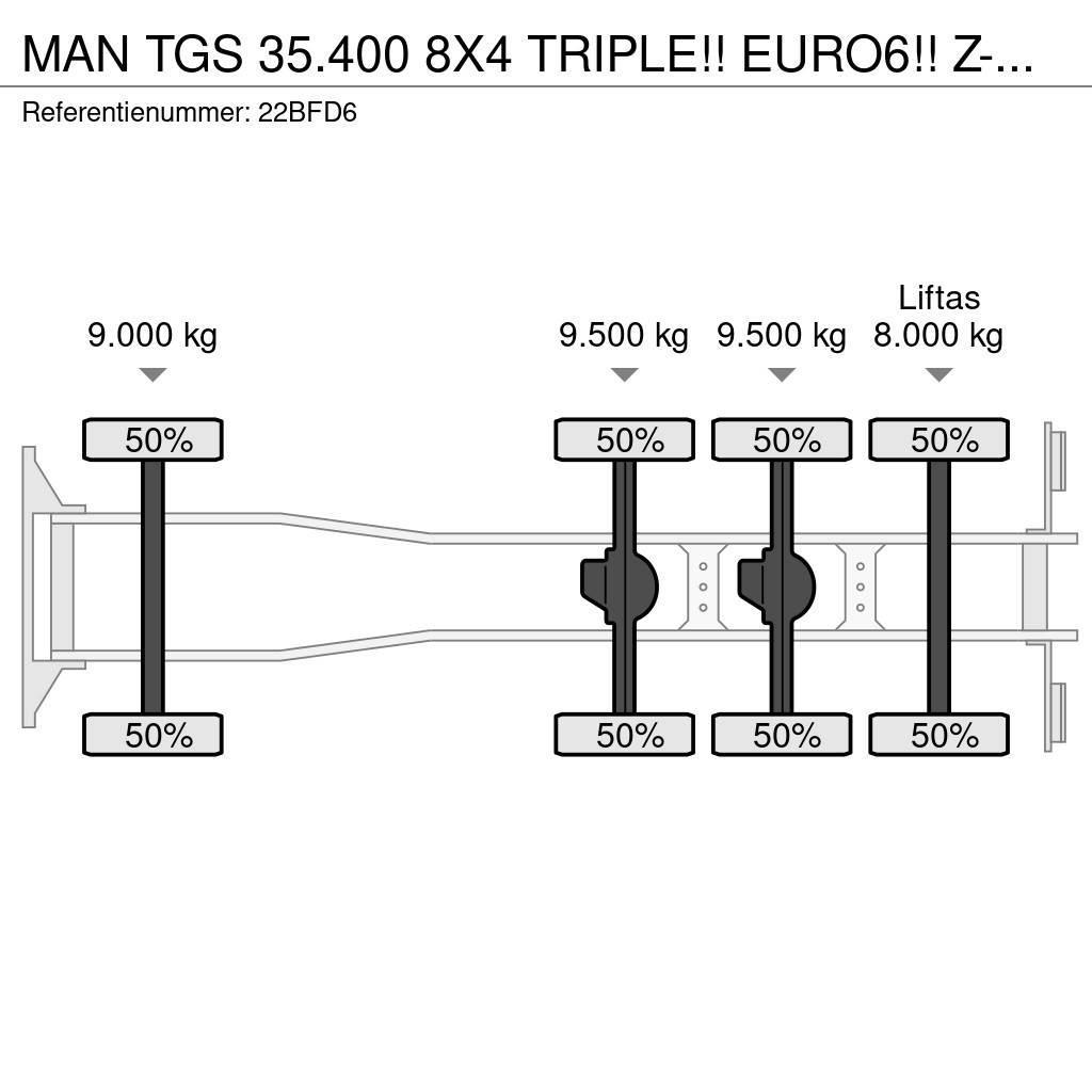 MAN TGS 35.400 8X4 TRIPLE!! EURO6!! Z-KRAAN/KIPPER!!TO Billenő teherautók