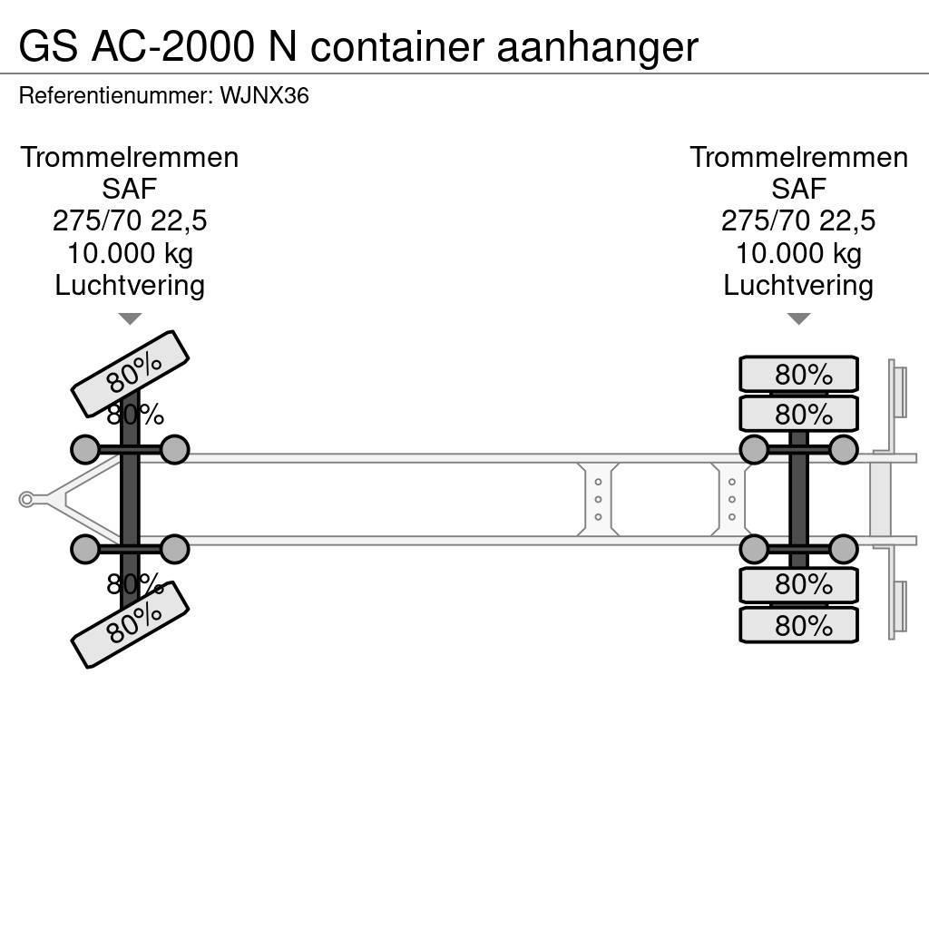 GS AC-2000 N container aanhanger Konténer keret / Konténeremelő pótkocsik