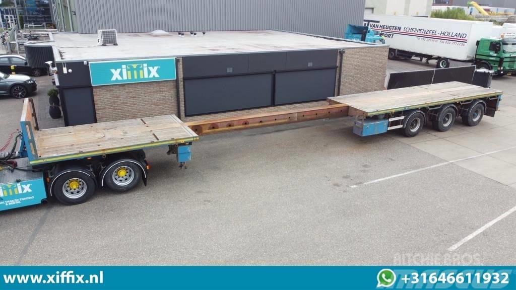 Floor 3-axle flat extendable trailer, 2x hydr. steering Platós / Ponyvás félpótkocsik