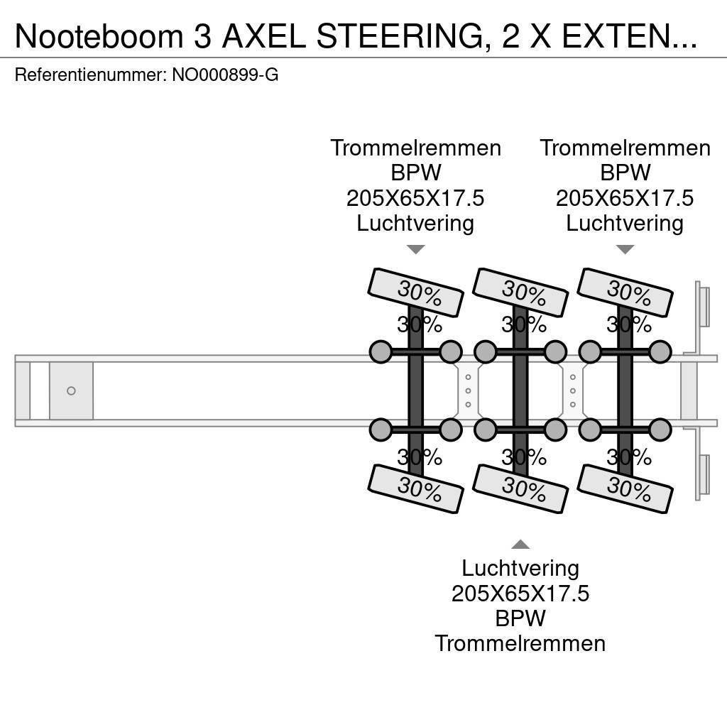 Nooteboom 3 AXEL STEERING, 2 X EXTENDABLE, LENGTH 10.9 M + 8 Mélybölcsős félpótkocsik