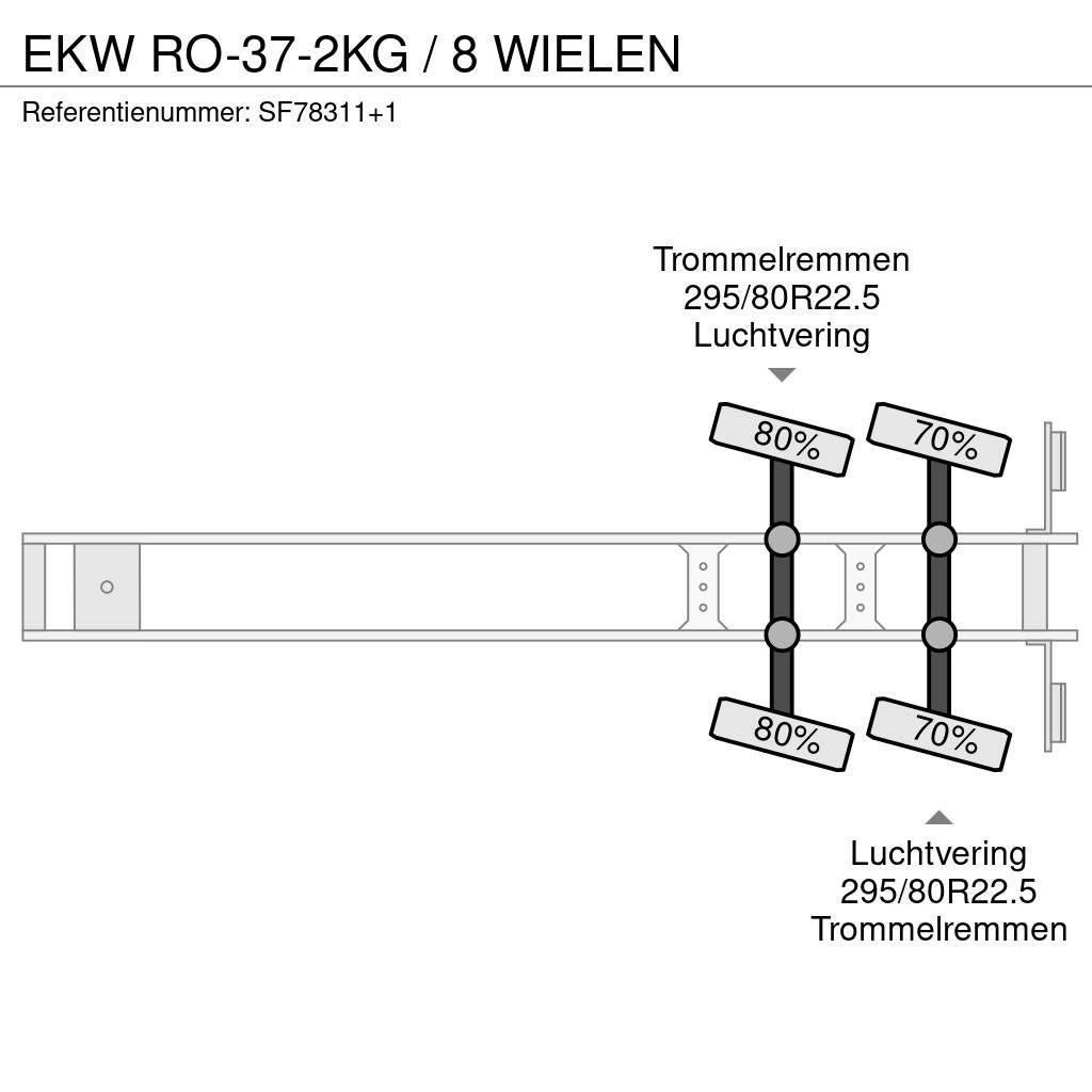 EKW RO-37-2KG / 8 WIELEN Platós / Ponyvás félpótkocsik