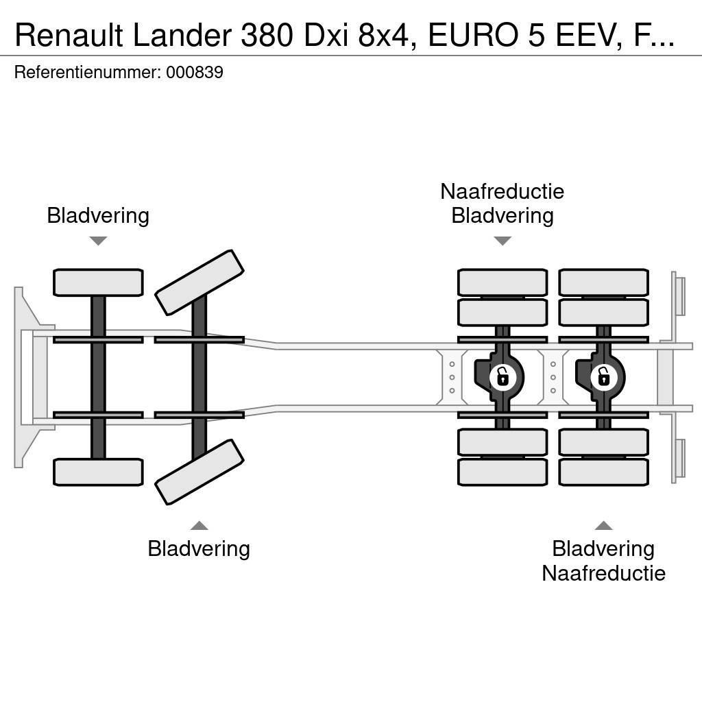 Renault Lander 380 Dxi 8x4, EURO 5 EEV, Fassi, Remote, Ste Platós / Ponyvás teherautók
