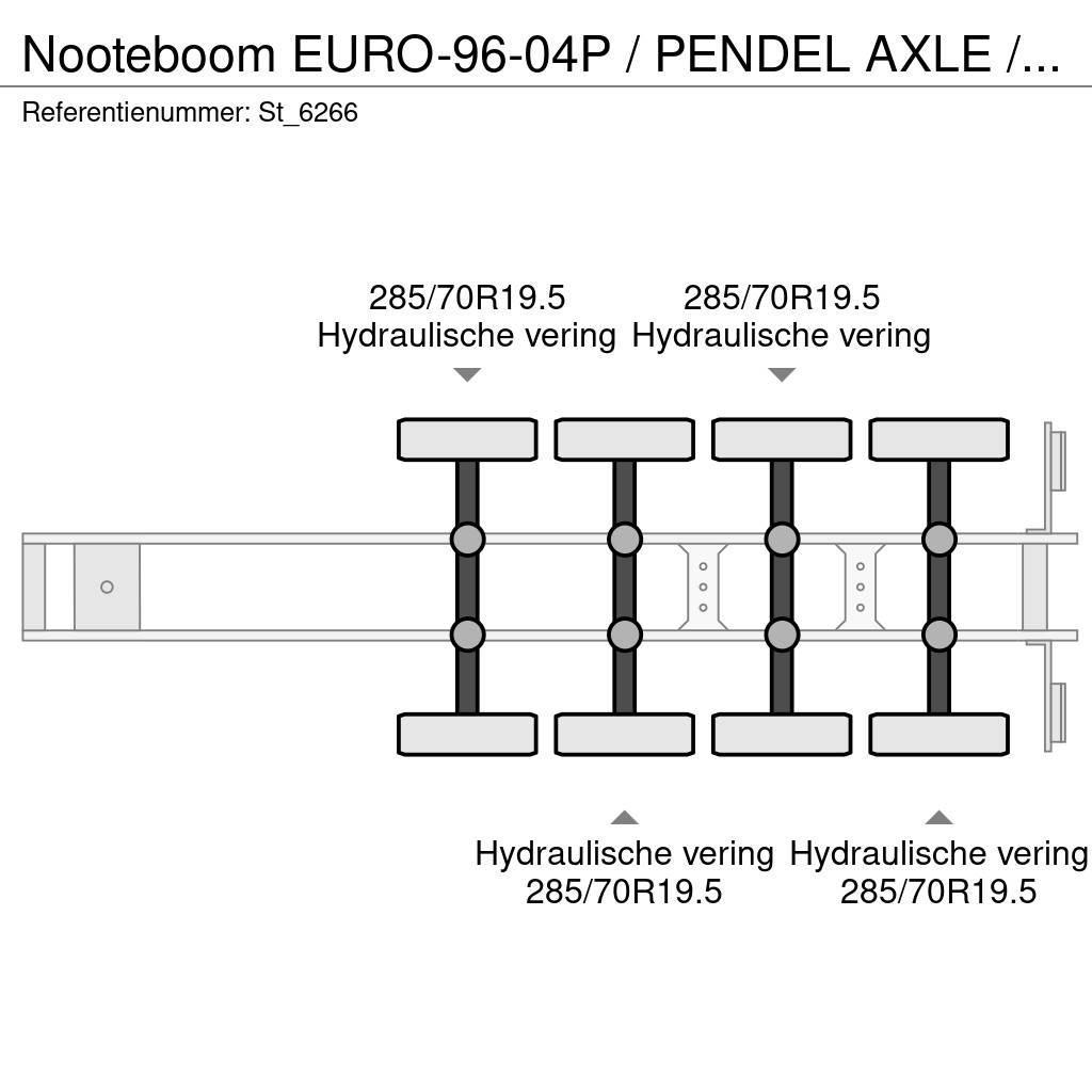 Nooteboom EURO-96-04P / PENDEL AXLE / 95.680 kg. Mélybölcsős félpótkocsik