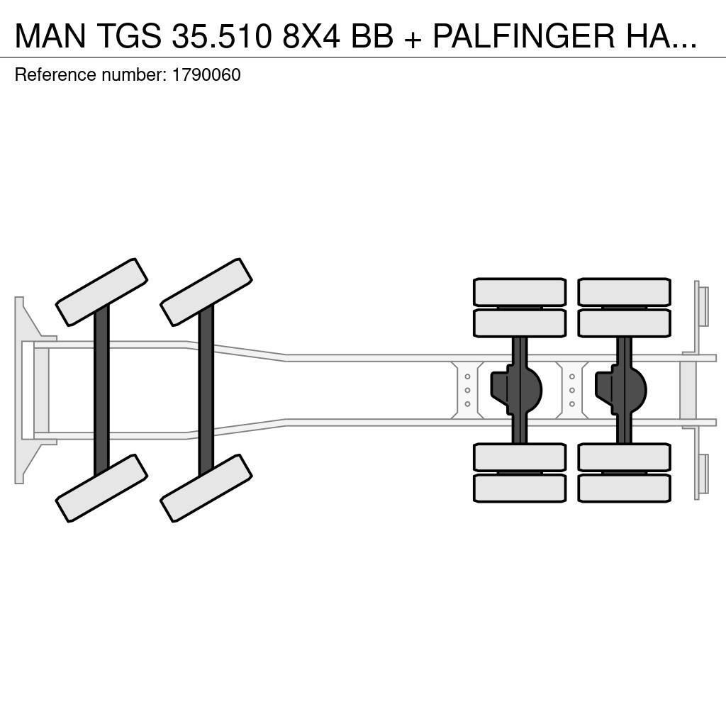 MAN TGS 35.510 8X4 BB + PALFINGER HAAKARMSYSTEEM + PAL Darus teherautók