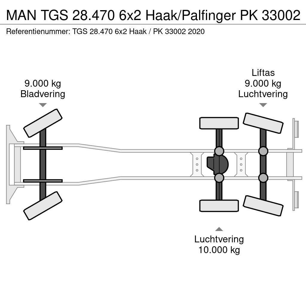 MAN TGS 28.470 6x2 Haak/Palfinger PK 33002 Horgos rakodó teherautók