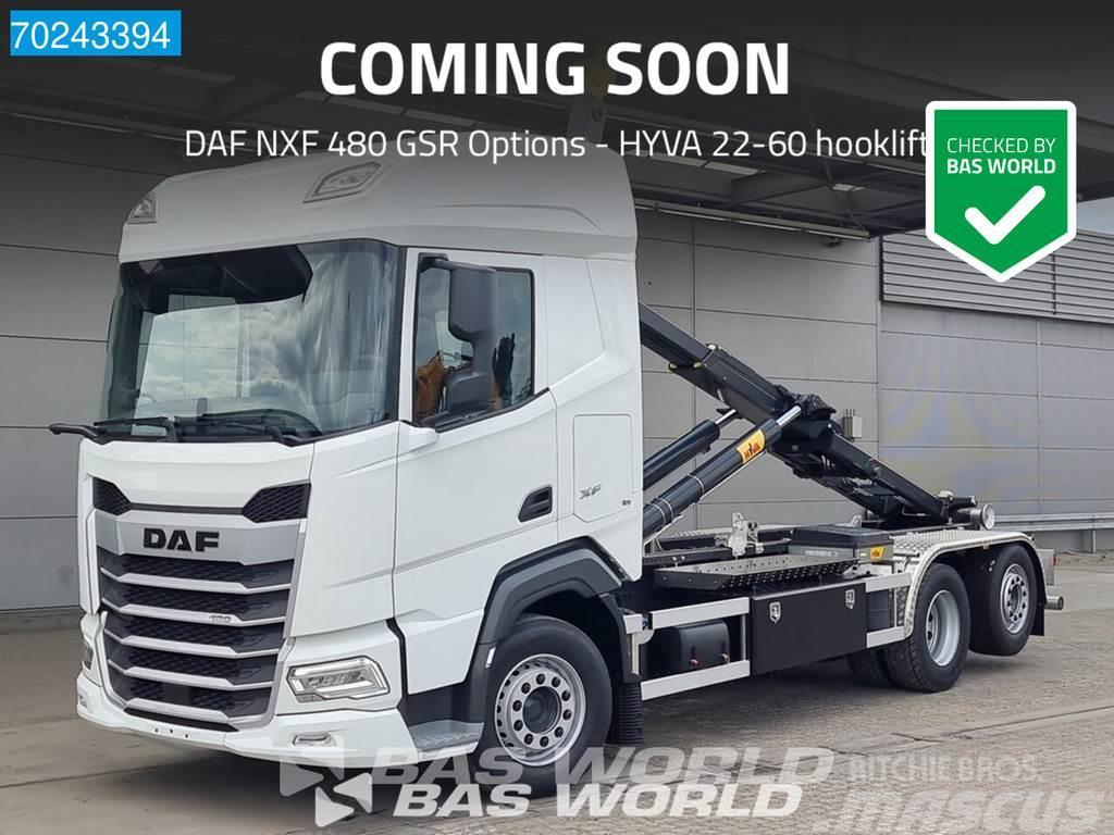 DAF XF 480 6X2 NEW HYVA 22-60 ACC GSR Options Lift-Len Horgos rakodó teherautók