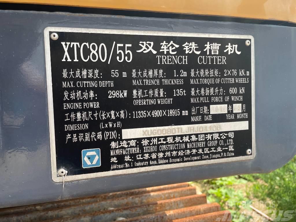  徐工 XTC80/55 Lánctalpak, láncok és futóművek