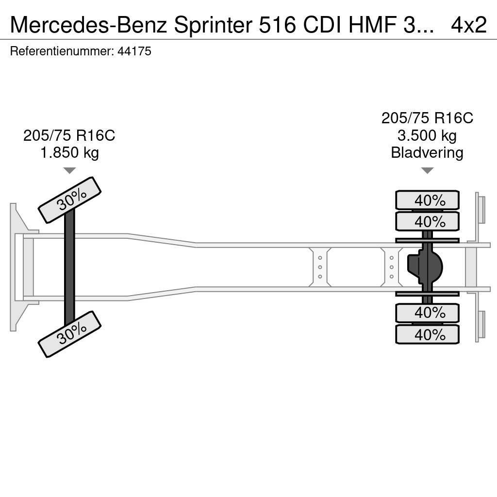 Mercedes-Benz Sprinter 516 CDI HMF 3 Tonmeter laadkraan Terepdaruk