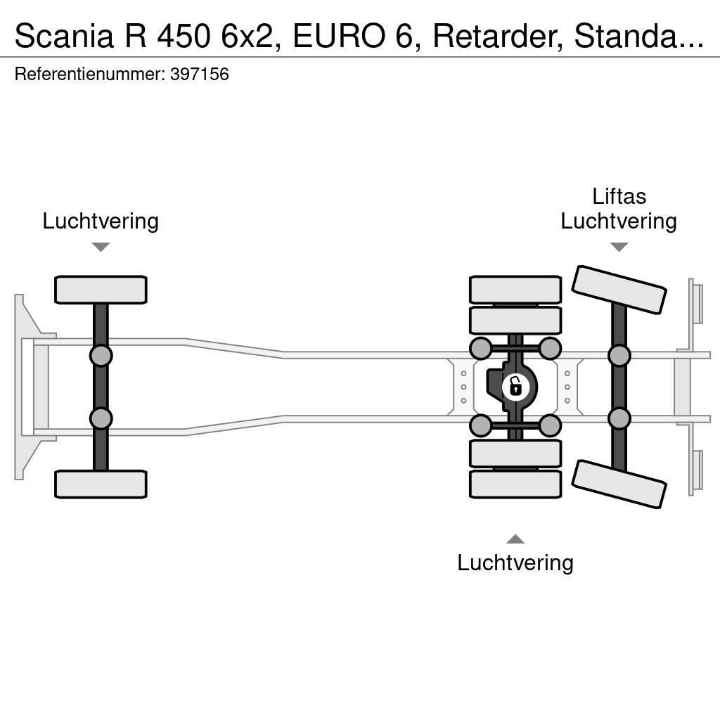 Scania R 450 6x2, EURO 6, Retarder, Standairco, Combi Elhúzható ponyvás
