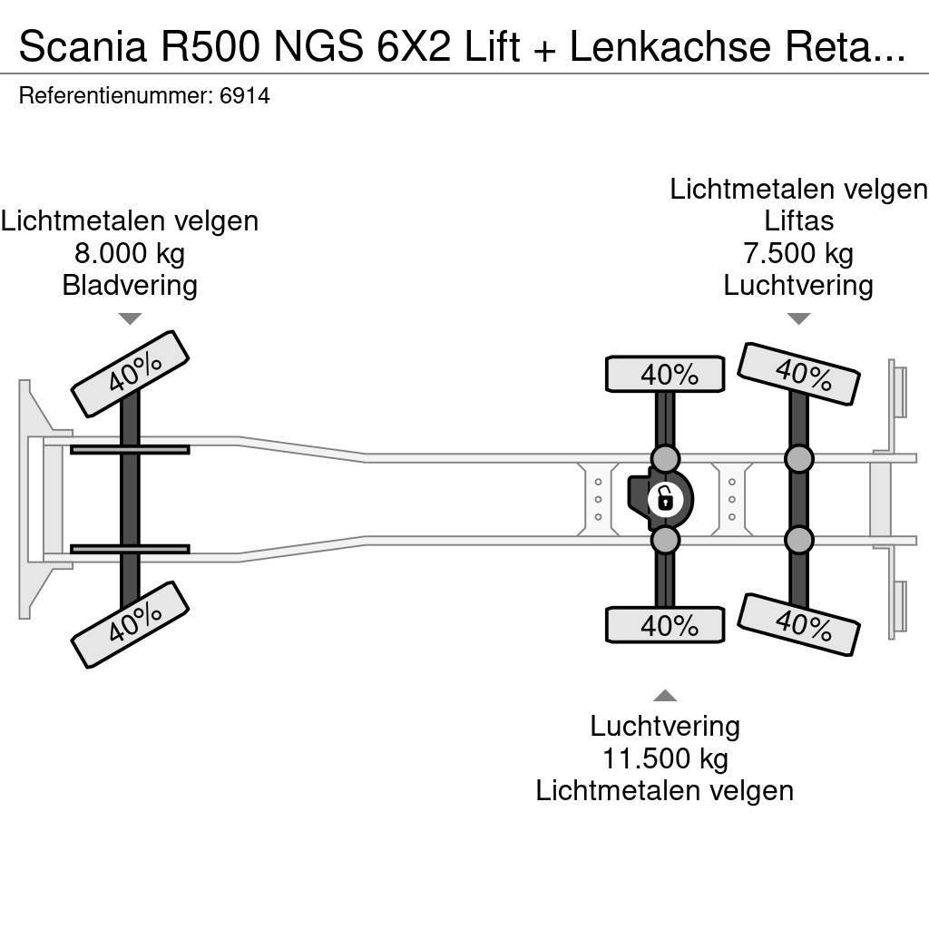 Scania R500 NGS 6X2 Lift + Lenkachse Retarder Alcoa, Top Fülkés alváz
