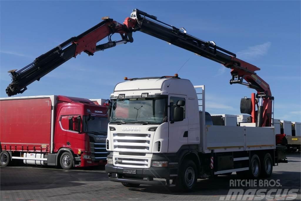 Scania R 480 / 6X4 / SKRZYNIA - 6,2 M + HDS PALFINGER PK  Járműszállítók