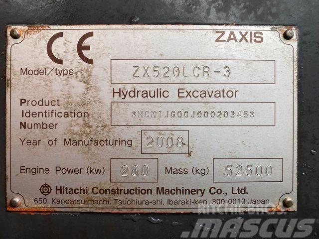 Hitachi ZX520 LCR-3 **BJ. 2008 *17454H/Klima/TOP Zustand Lánctalpas kotrók