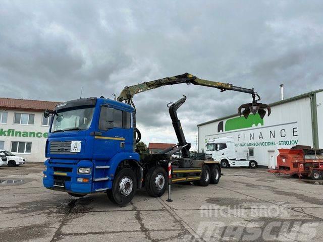 MAN TGA 41.460 for containers and scrap + crane 8x4 Darus teherautók