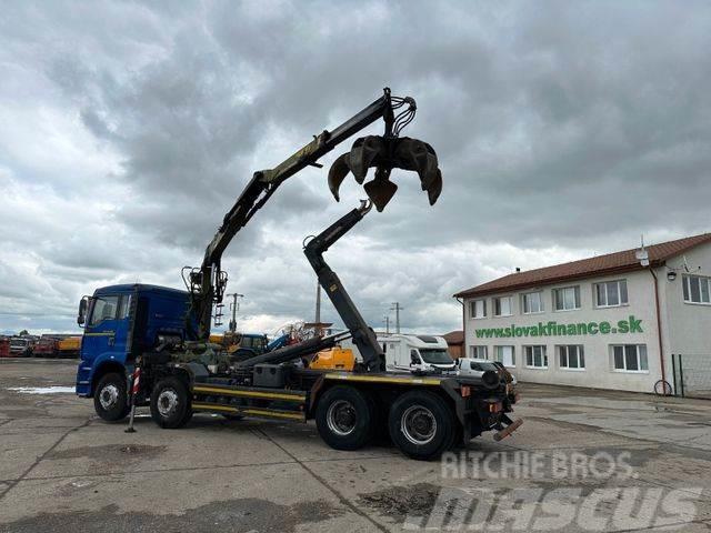 MAN TGA 41.460 for containers and scrap + crane 8x4 Darus teherautók