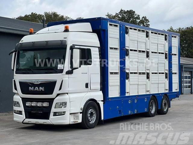 MAN TGX 26.480 6x2 3.Stock FINKL mit Hubdach,Tränke Állatszállító teherautók