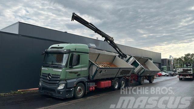Mercedes-Benz 2545 6x2 Euro6 2-Seiten-Kipper ATLAS 145 KRAN Billenő teherautók