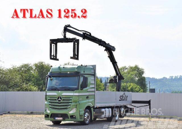 Mercedes-Benz Actros 2545 Pritsche 6,60m + ATLAS 125.2 Darus teherautók