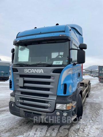Scania R 500 V8 LB 6X2 MNA ABROLLER GELENKTEACHSE Horgos rakodó teherautók