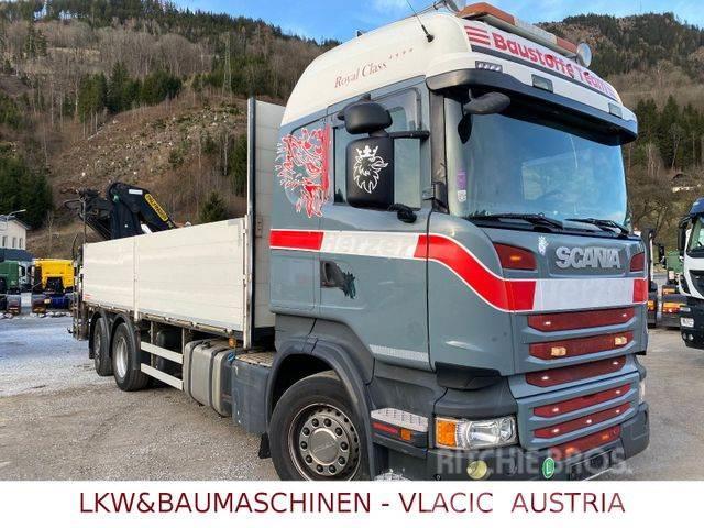 Scania R410 mit Kran Palfinger PK20002EH Platós / Ponyvás teherautók