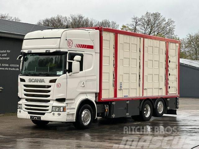 Scania R490 EU6 6x2 4.Stock Menke m. Hubdach &amp; Tränke Állatszállító teherautók
