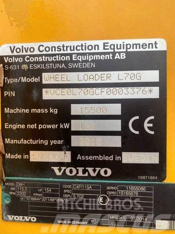 Volvo L70G **BJ. 2015 *19460H/Klima/Hochkippschaufel * Gumikerekes homlokrakodók