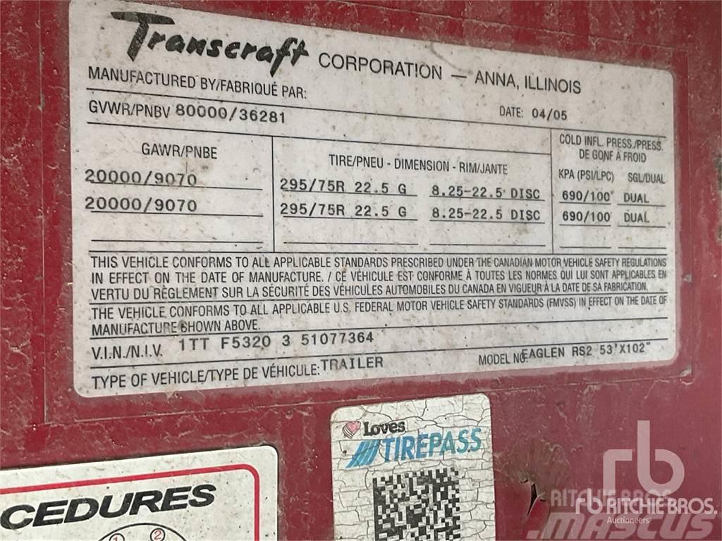 Transcraft 53 ft T/A Spread Axle Platós / Ponyvás félpótkocsik