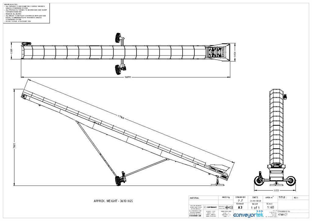  Conveyortek 60ft x 900mm Stockpiling Conveyor Konvejorok