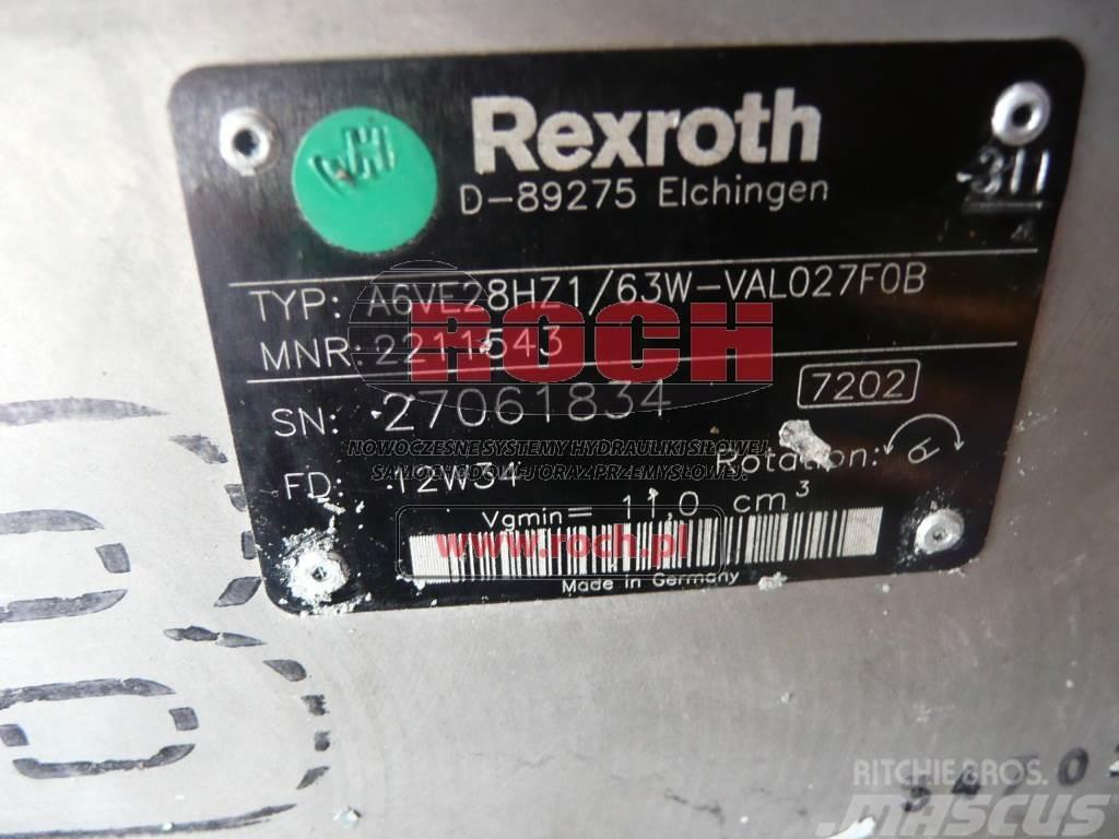 Rexroth A6VE28HZ1/63W-VAL027F0B 2211543 Motorok