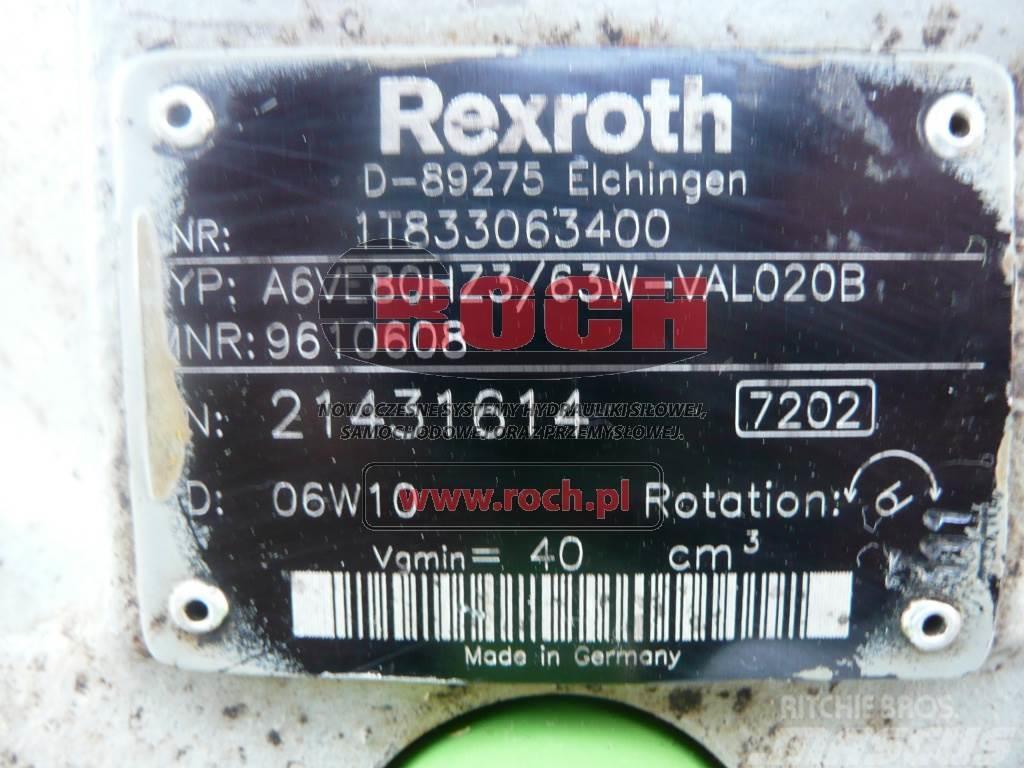 Rexroth A6VE80HZ3/63W-VAL020B 9610608 1T833063400 Motorok
