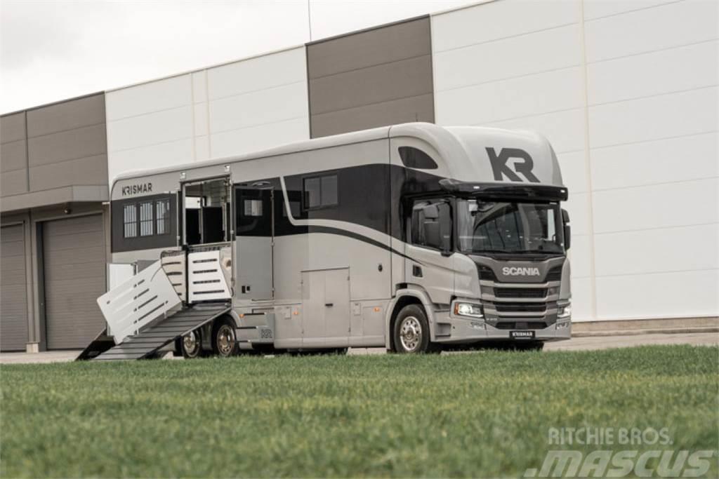 Scania P410 6x2*4 KRISMAR 6 hästar Állatszállító teherautók