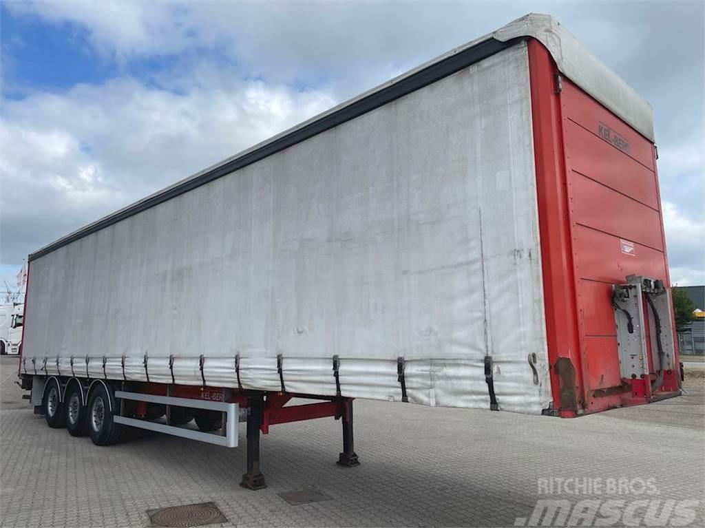 Kel-Berg 3-aks gardin hårdttræ bund 2.500kg lift Elhúzható ponyvás félpótkocsik