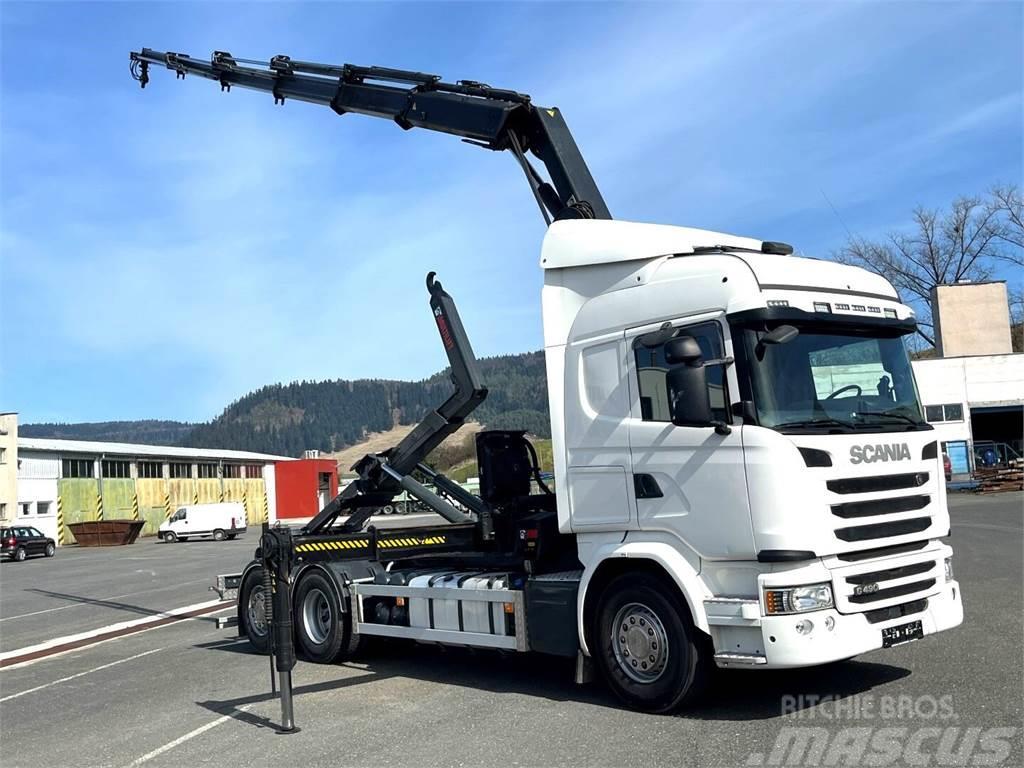 Scania G490, 10/2015, 6x2, Crane hook lift, Hiab 244 - 5  Horgos rakodó teherautók