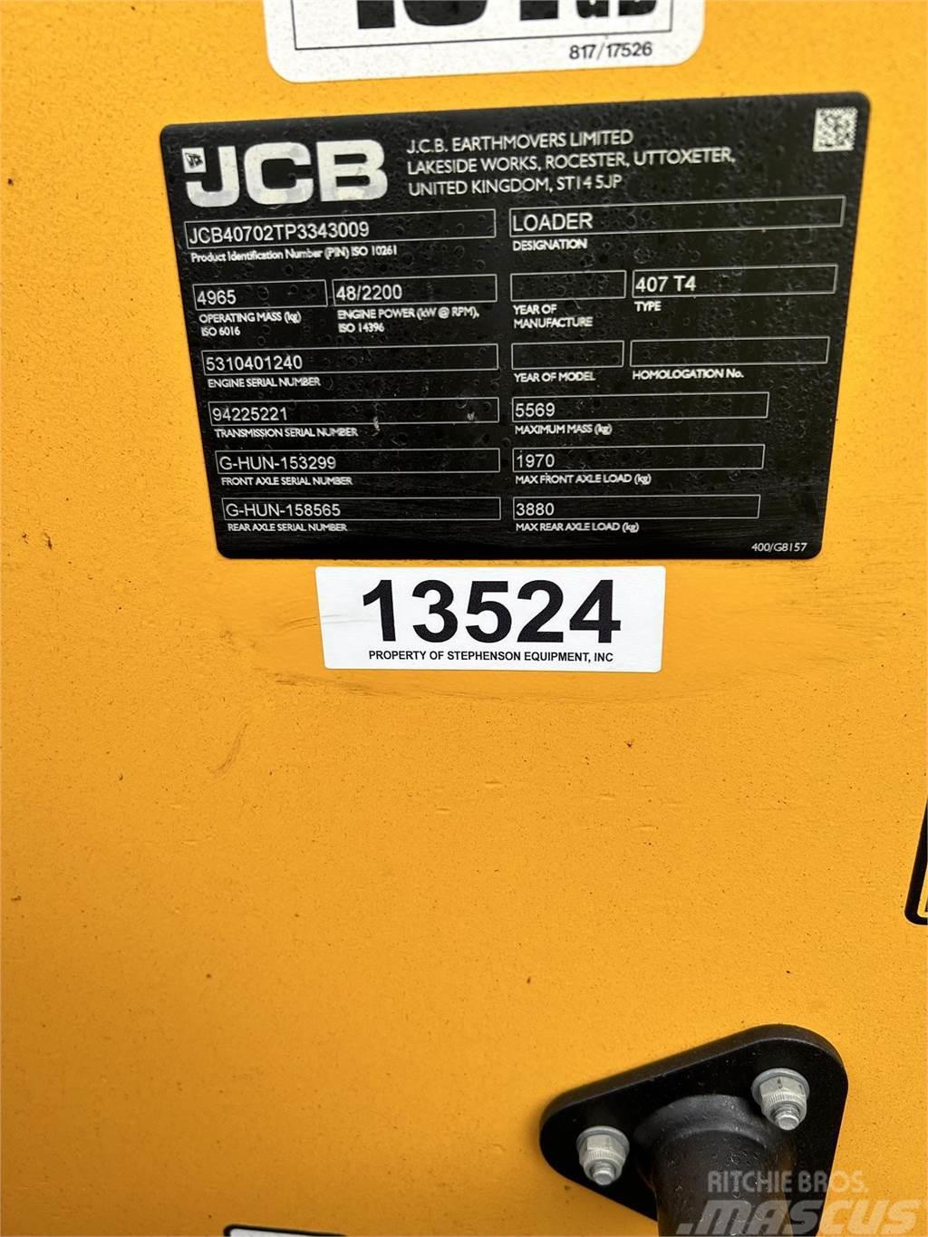 JCB 407 Gumikerekes homlokrakodók