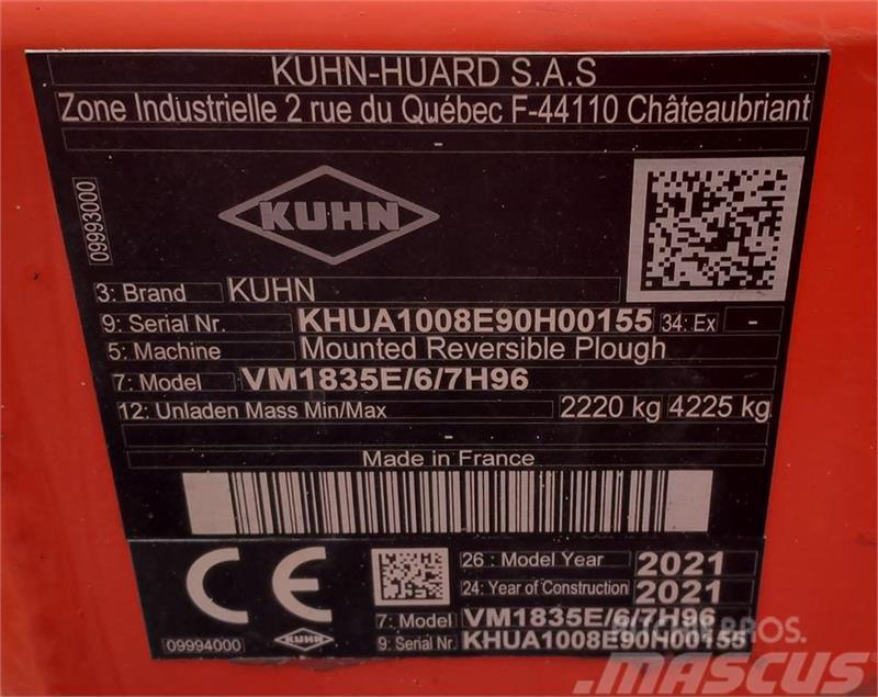 Kuhn Varimaster 183 NSH 6 furet m/Thorsen GPS Váltvaforgató ekék