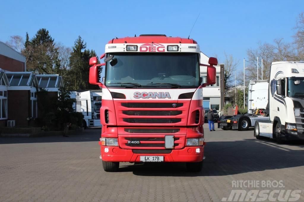 Scania R 400 E5 6x2 Hiab 166K Baustoffkran Liftachse Platós / Ponyvás teherautók